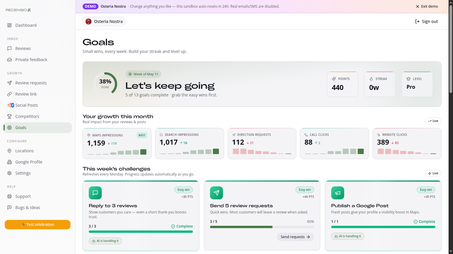 Goals & Streaks — build steady progress