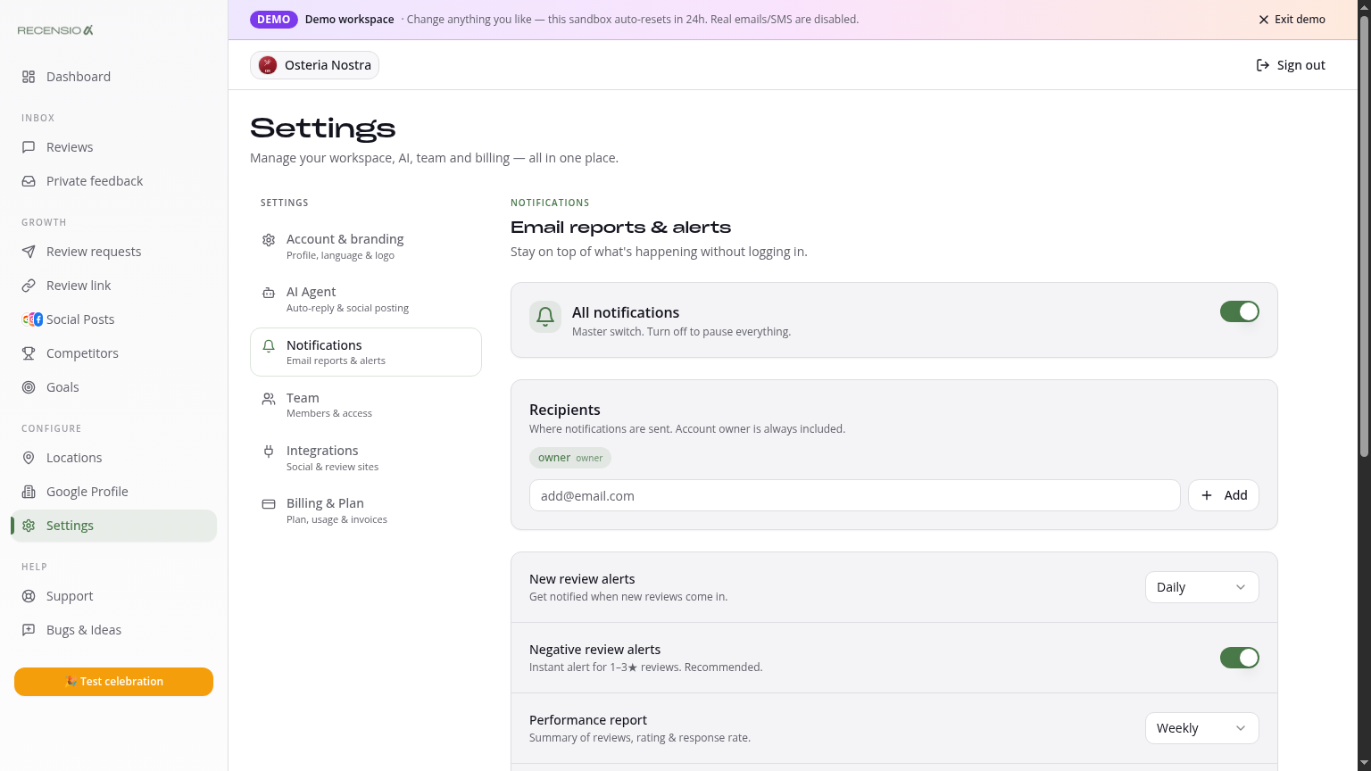 Notifications — what you receive by email