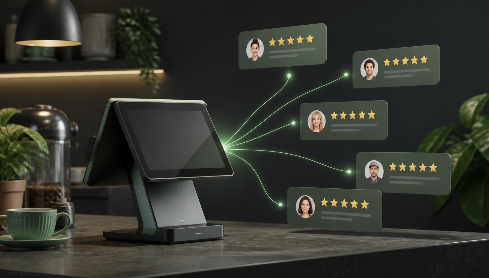 Point-of-sale system automatically sending review requests